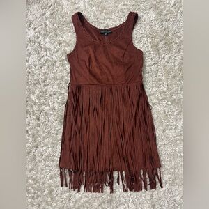 IdyllWind Women’s Lady Faux Suede Fringe Dress